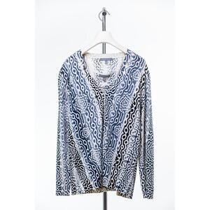 Neiman Marcus Vintage Two-Piece Printed Tank and Cardigan Set